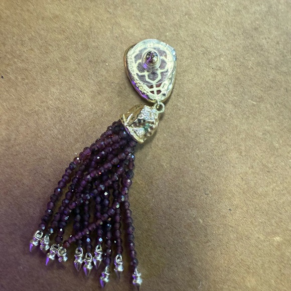 Kendra Scott Glamorous Red and Silver Beaded Tassel Earrings - Picture 4 of 7